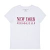 Aux Femmes Aéropostale T-Shirts | T-Shirt Classique Graphique Aeropostale Nyc Blanc