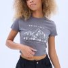 Aux Femmes Notes bleues Destination | Graphique Des Alpes Suisses T-Shirts Bebe Gris Fonce