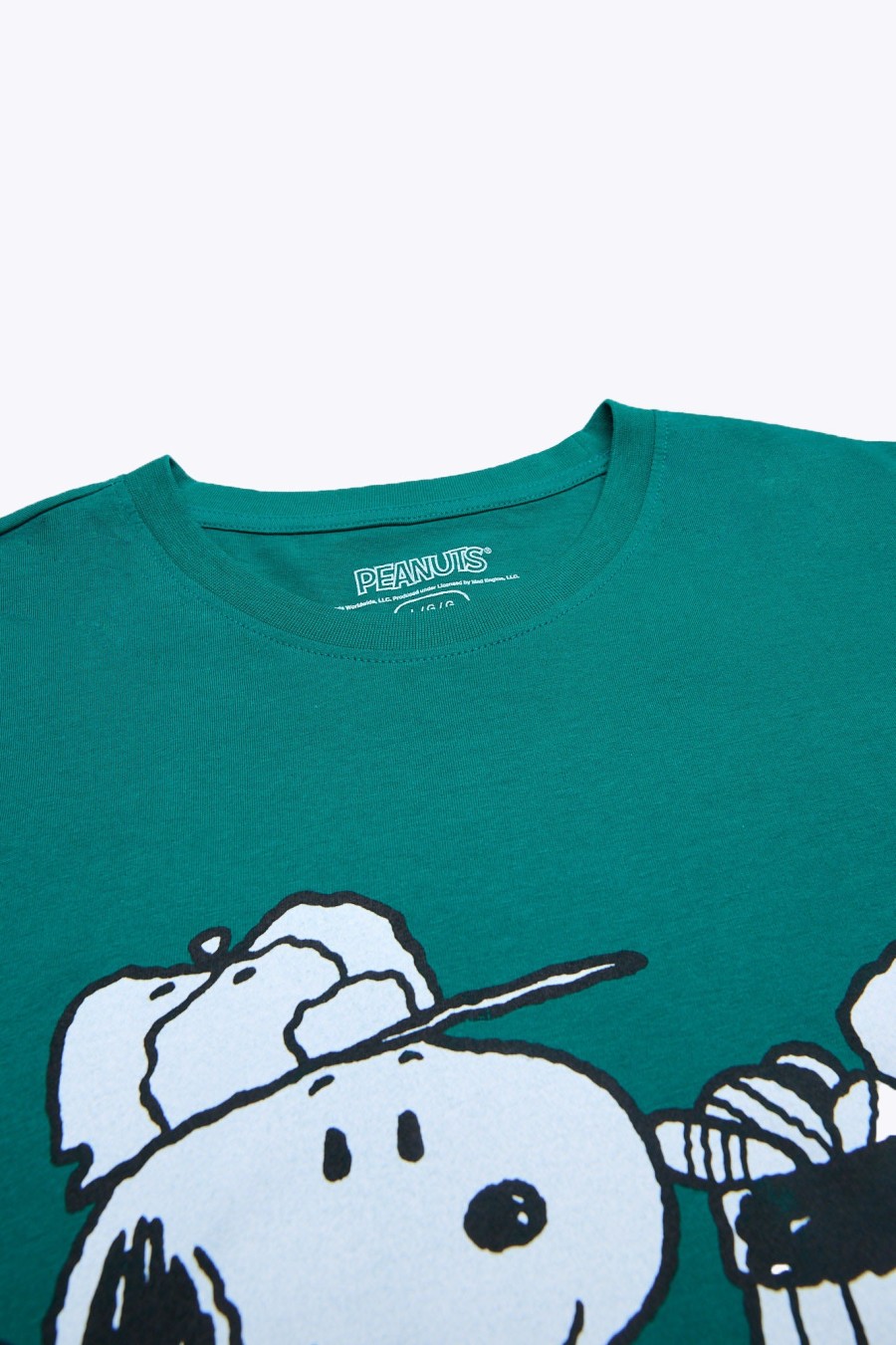 Pour Des Hommes Notes bleues Culture Pop | T-Shirt Graphique De Golf Peanuts Snoopy Vert Chasseur