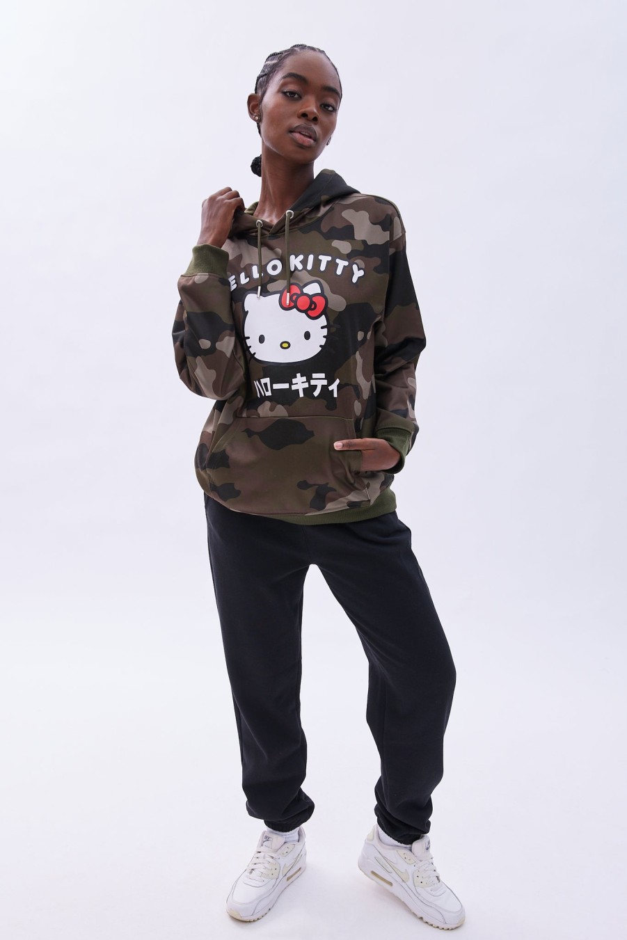 Aux Femmes Aéropostale Sweats A Capuche + Sweat-Shirts | Sweat A Capuche Surdimensionne Avec Motif Hello Kitty Camouflage