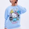 Aux Femmes Aéropostale Sweats A Capuche + Sweat-Shirts | Sweat-Shirt Oversize A Col Ras Du Cou Avec Motif Hello Kitty Et Ses Amis Bleu Bebe