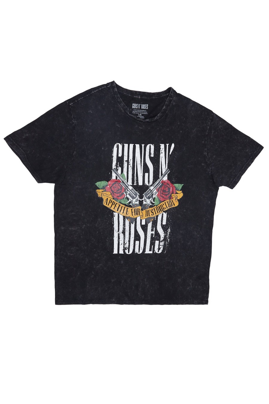 Pour Des Hommes Aéropostale Musique | T-Shirt Delave A L'Acide Graphique Guns N' Roses Noir