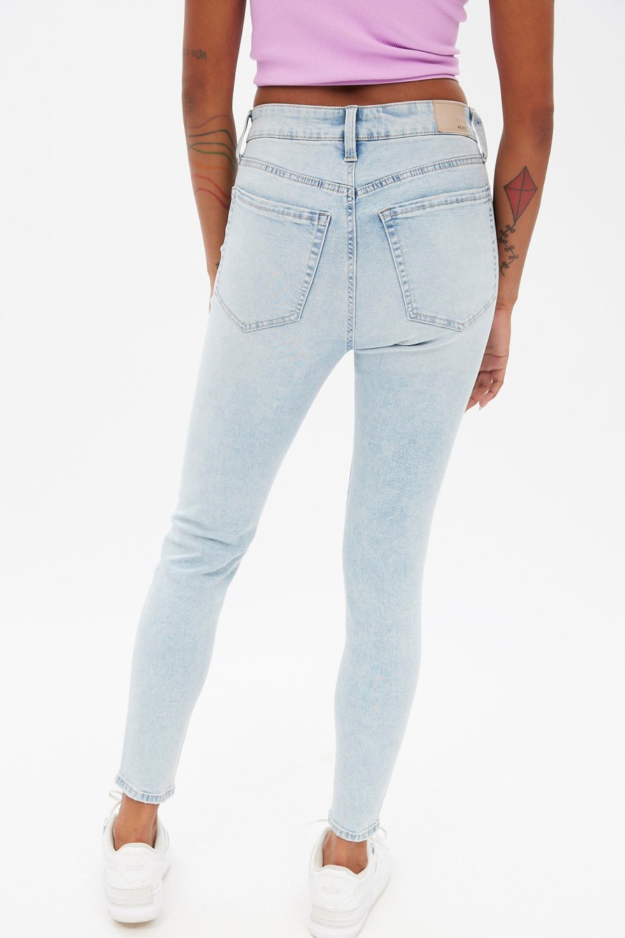 Aux Femmes Aéropostale Jeans | Jegging Aero Tres Extensible A Taille Haute Bleu Denim Clair