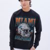 Pour Des Hommes Aéropostale Sweats A Capuche + Sweat-Shirts | Sweat-Shirt Ras Du Cou Graphique Des Dolphins De Miami Noir