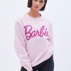 Aux Femmes Aéropostale Sweats A Capuche + Sweat-Shirts | Sweat-Shirt Surdimensionne A Col Rond Et Graphique Barbie Rose Clair