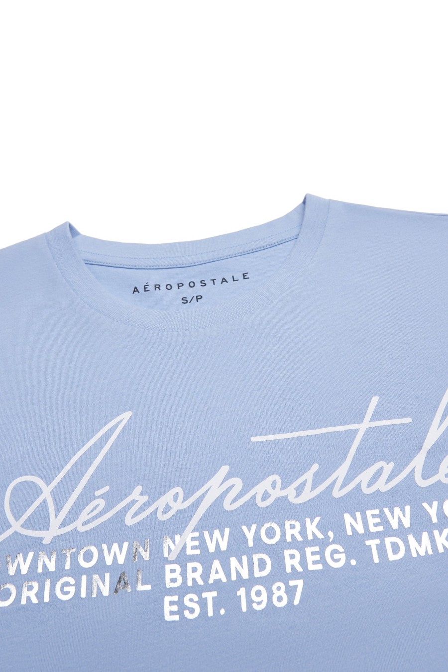 Aux Femmes Aéropostale T-Shirts | T-Shirt Classique Aeropostale Graphic Silver Foil Un Jean Bleu