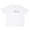 Aux Femmes Aéropostale T-Shirts Graphiques | T-Shirt Boyfriend Graphique Aero Script Rose Blanc