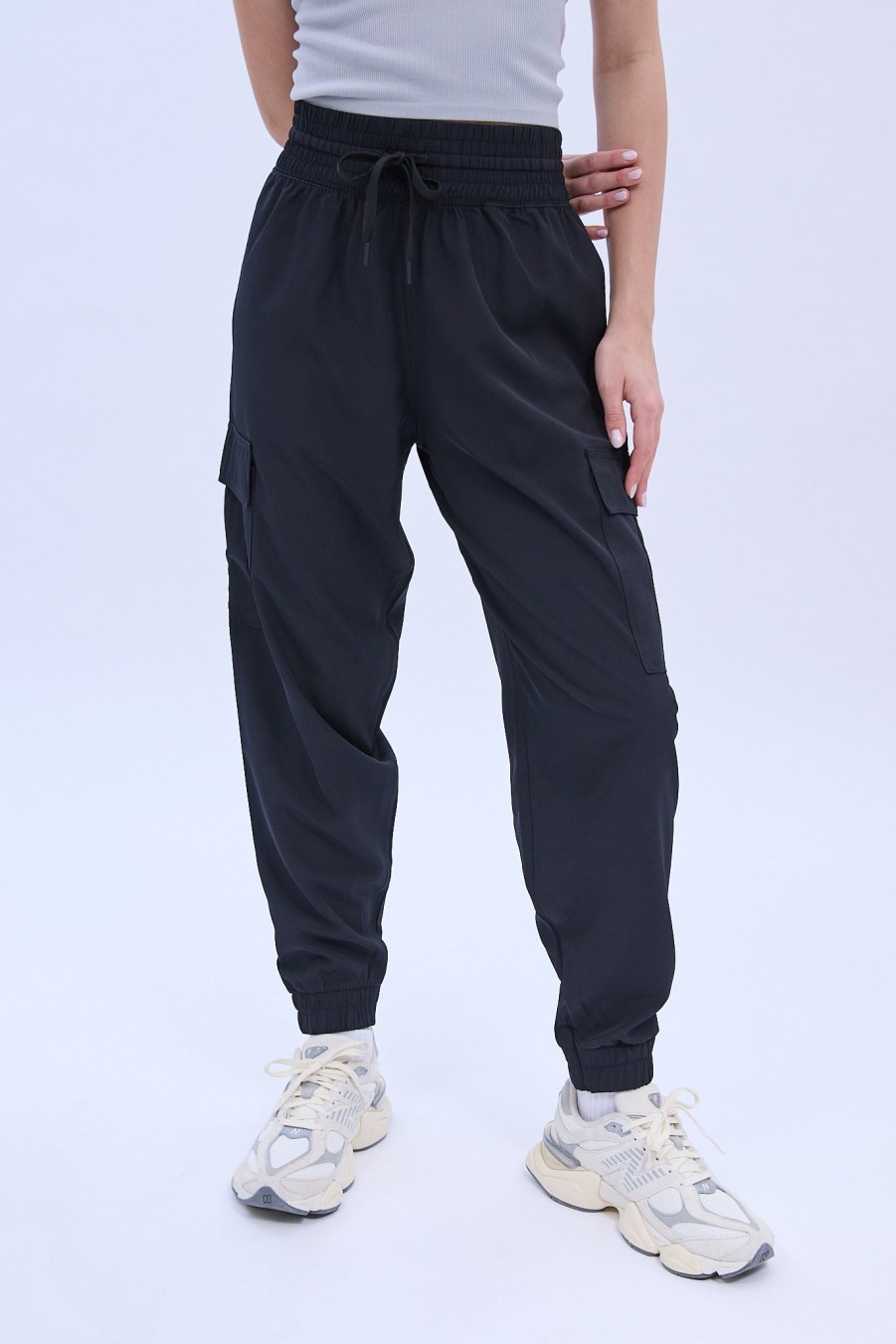 Aux Femmes Notes bleues Pantalons De Jogging | Pantalon De Jogging Cargo Boyfriend Taille Moyenne