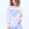 Aux Femmes Aéropostale Sweats A Capuche + Sweat-Shirts | Sweat-Shirt Oversize A Col Ras Du Cou Aero