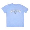 Aux Femmes Notes bleues T-Shirts Graphiques | T-Shirt Petit Ami Graphique Malibu California Un Jean Bleu