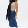 Aux Femmes Notes bleues Jupes | Jupe Longue Cargo En Jean Taille Haute