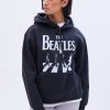 Aux Femmes Aéropostale Sweats A Capuche + Sweat-Shirts | Sweat A Capuche Surdimensionne A Imprime Graphique The Beatles Noir