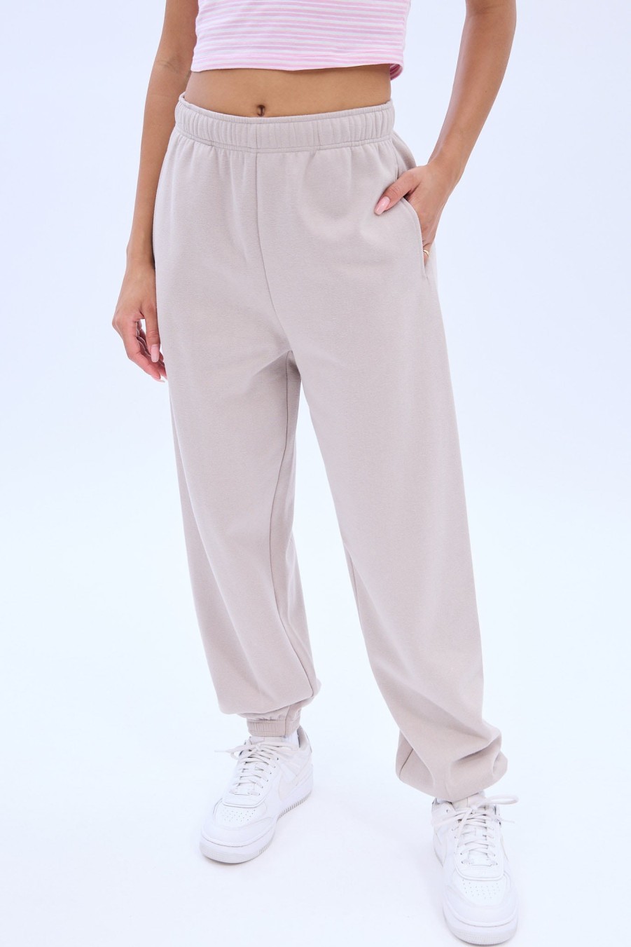 Aux Femmes Notes bleues Pantalons De Jogging | Pantalon De Jogging Surdimensionne A Taille Moyenne