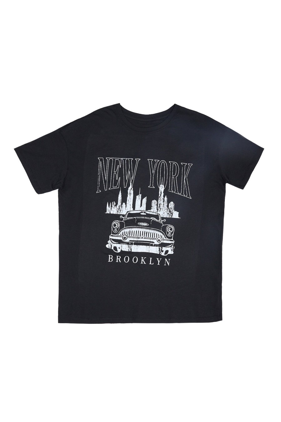 Aux Femmes Notes bleues T-Shirts Graphiques | T-Shirt Boyfriend Graphique Brooklyn New York Noir