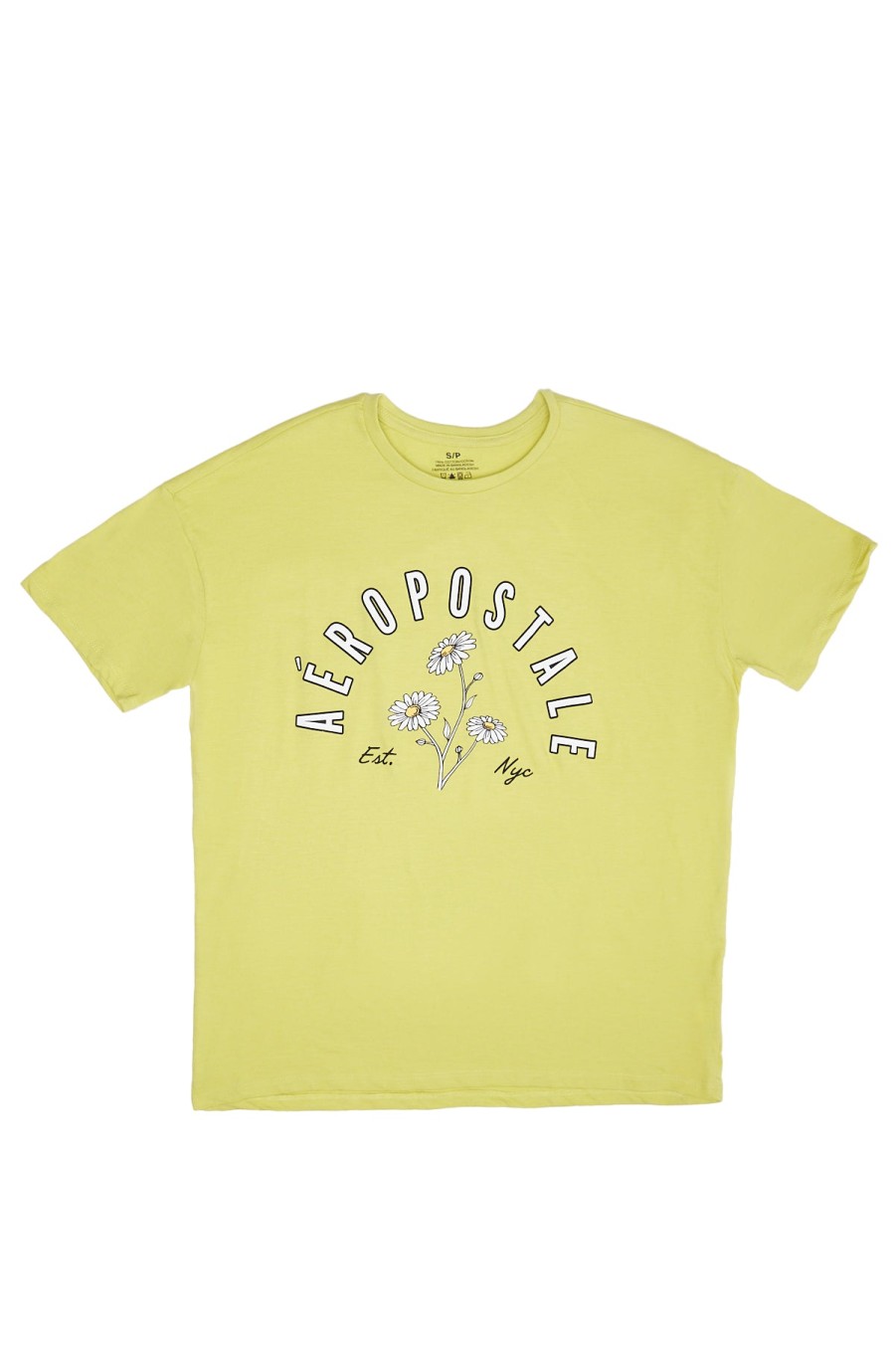 Aux Femmes Aéropostale T-Shirts Graphiques | T-Shirt Boyfriend Graphique Aeropostale Daisy Vert Fonce