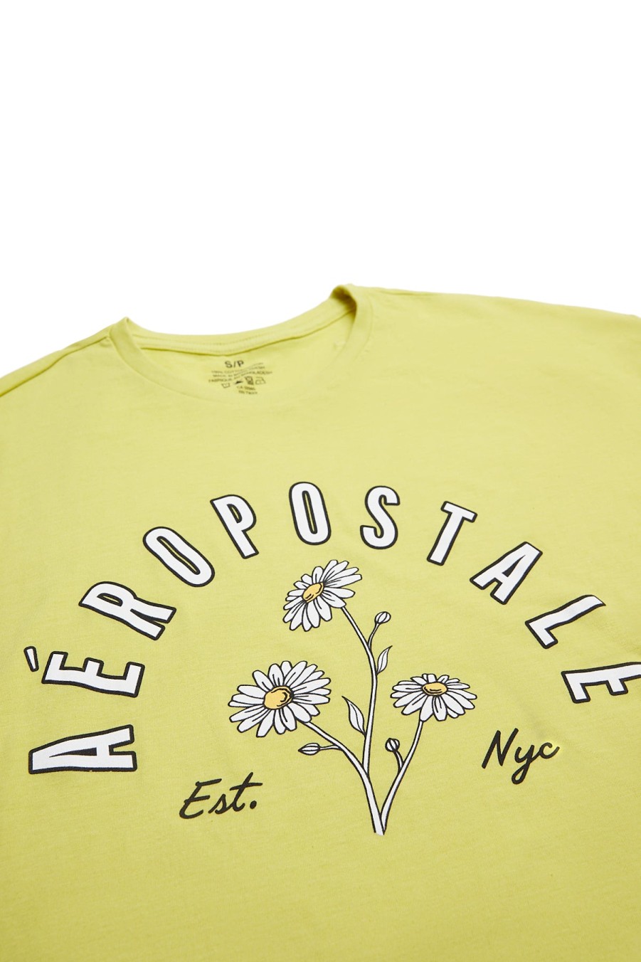 Aux Femmes Aéropostale T-Shirts Graphiques | T-Shirt Boyfriend Graphique Aeropostale Daisy Vert Fonce