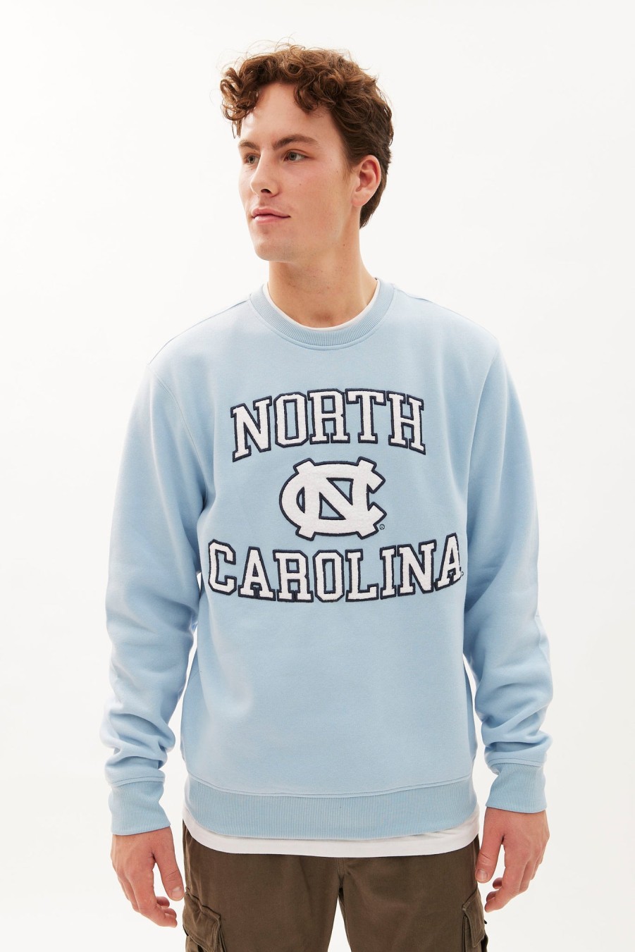 Pour Des Hommes Aéropostale Sweats A Capuche + Sweat-Shirts | Pull A Col Ras Du Cou Graphique Tar Heels De L'Universite De Caroline Du Nord Bleu Bebe