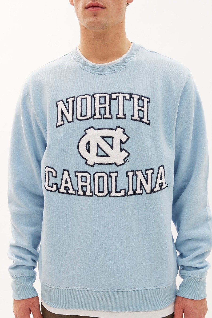 Pour Des Hommes Aéropostale Sweats A Capuche + Sweat-Shirts | Pull A Col Ras Du Cou Graphique Tar Heels De L'Universite De Caroline Du Nord Bleu Bebe