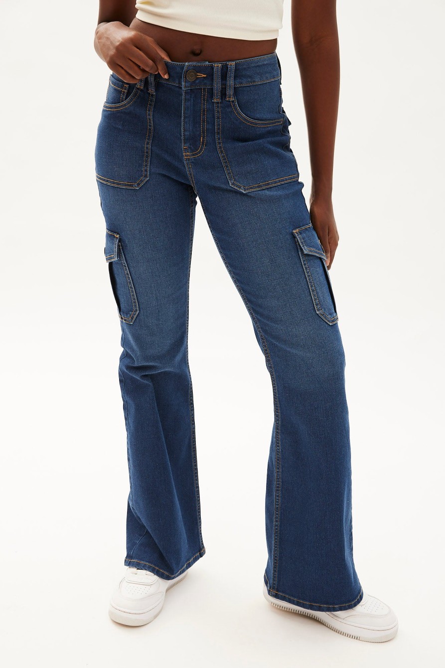 Aux Femmes Aéropostale Jeans | Jean Cargo Evase Taille Mi-Haute Aero Serieusement Extensible