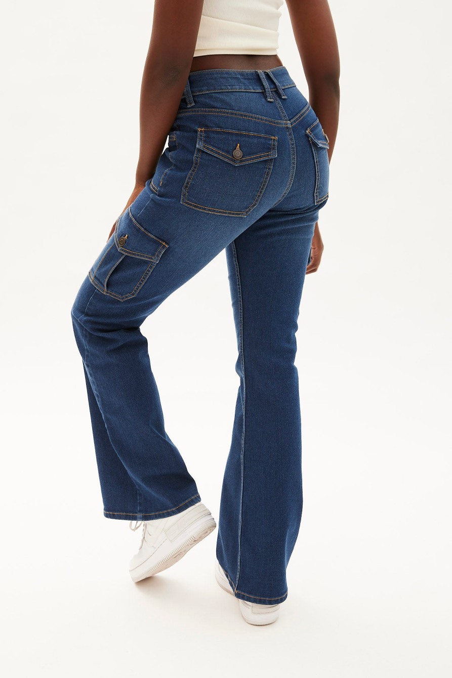 Aux Femmes Aéropostale Jeans | Jean Cargo Evase Taille Mi-Haute Aero Serieusement Extensible