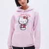 Aux Femmes Aéropostale Sweats A Capuche + Sweat-Shirts | Sweat A Capuche Surdimensionne Avec Motif Hello Kitty Rose Clair