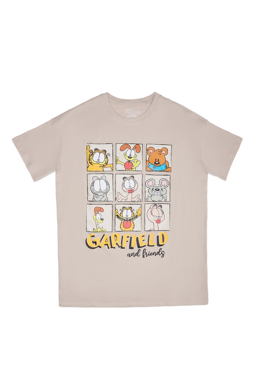 Aux Femmes Aéropostale T-Shirts | T-Shirt Decontracte Graphique Garfield Et Sa Famille Sable