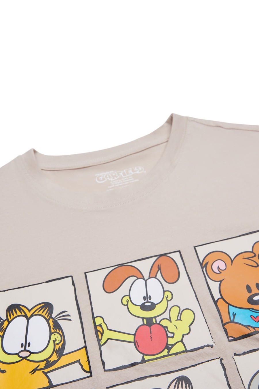 Aux Femmes Aéropostale T-Shirts | T-Shirt Decontracte Graphique Garfield Et Sa Famille Sable