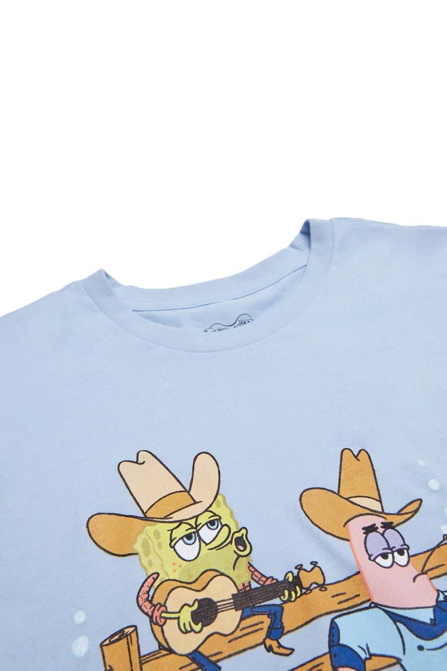 Pour Des Hommes Aéropostale Culture Pop | T-Shirt Graphique Bob L'Eponge Et Patrick Cowboy Bleu Bebe