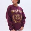 Aux Femmes Aéropostale Culture Pop | Sweat-Shirt Oversize A Col Ras Du Cou Avec Image Harry Potter Bourgogne