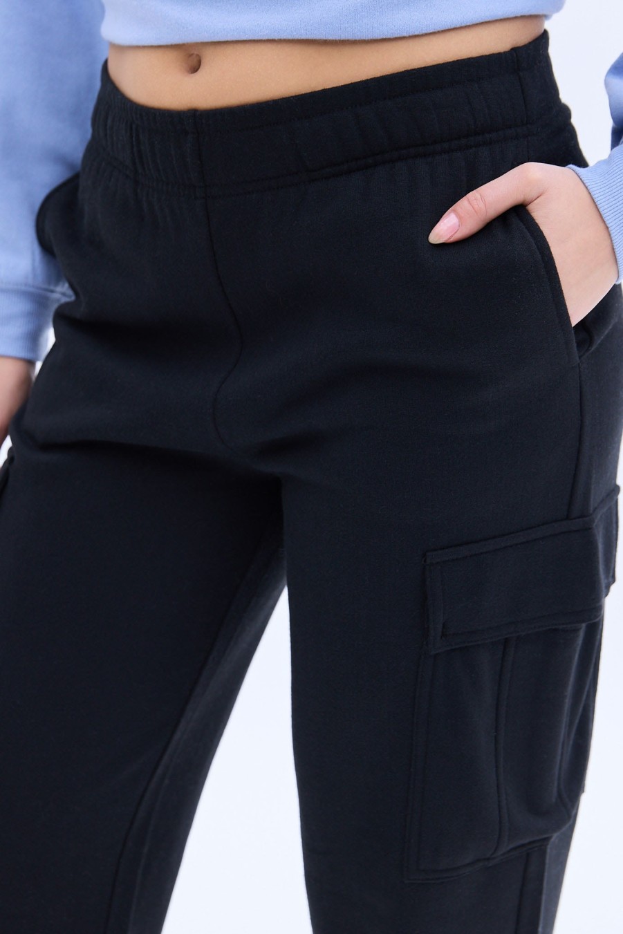 Aux Femmes Notes bleues Pantalons De Jogging | Pantalon De Survetement Cargo A Taille Moyenne Et Jambe Large