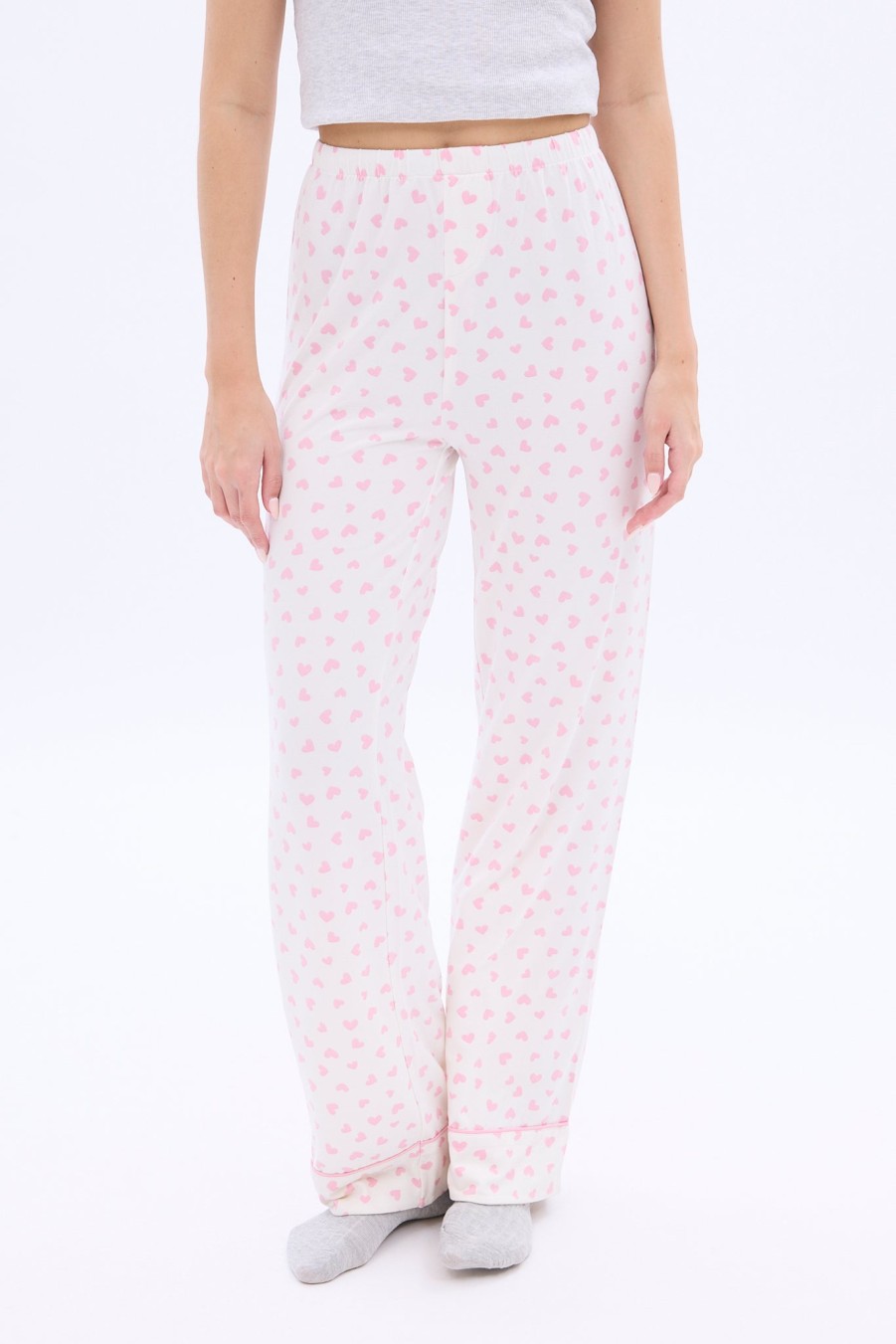 Aux Femmes Notes bleues Ensembles | Pantalon De Pyjama Tres Doux A Taille Mi-Haute Et Jambe Large