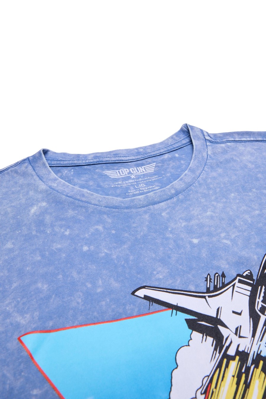 Pour Des Hommes Aéropostale T-Shirts Graphiques | T-Shirt Delave A L'Acide Graphique Top Gun Un Jean Bleu