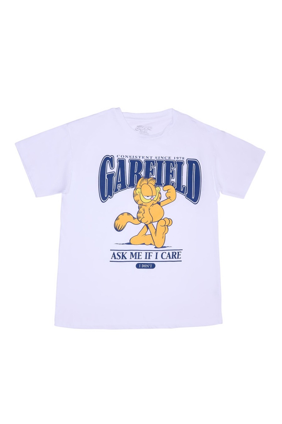 Aux Femmes Aéropostale T-Shirts | Garfield Demandez-Moi Si Je M'En Soucie T-Shirt Decontracte Graphique Blanc