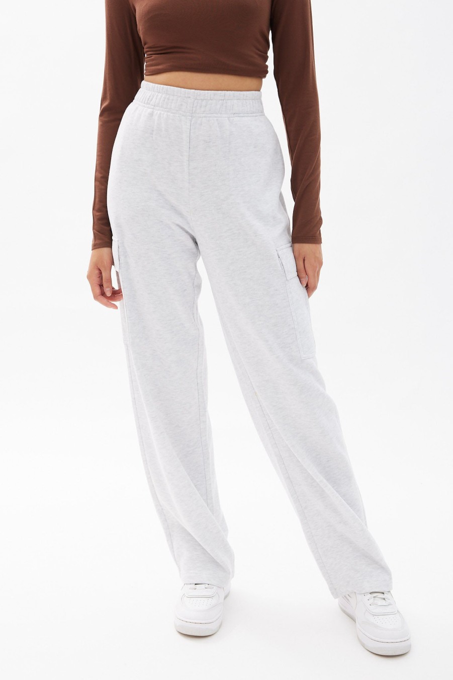 Aux Femmes Notes bleues Les Pantalons De Survetement | Pantalon De Jogging Cargo Taille Haute A Jambe Large