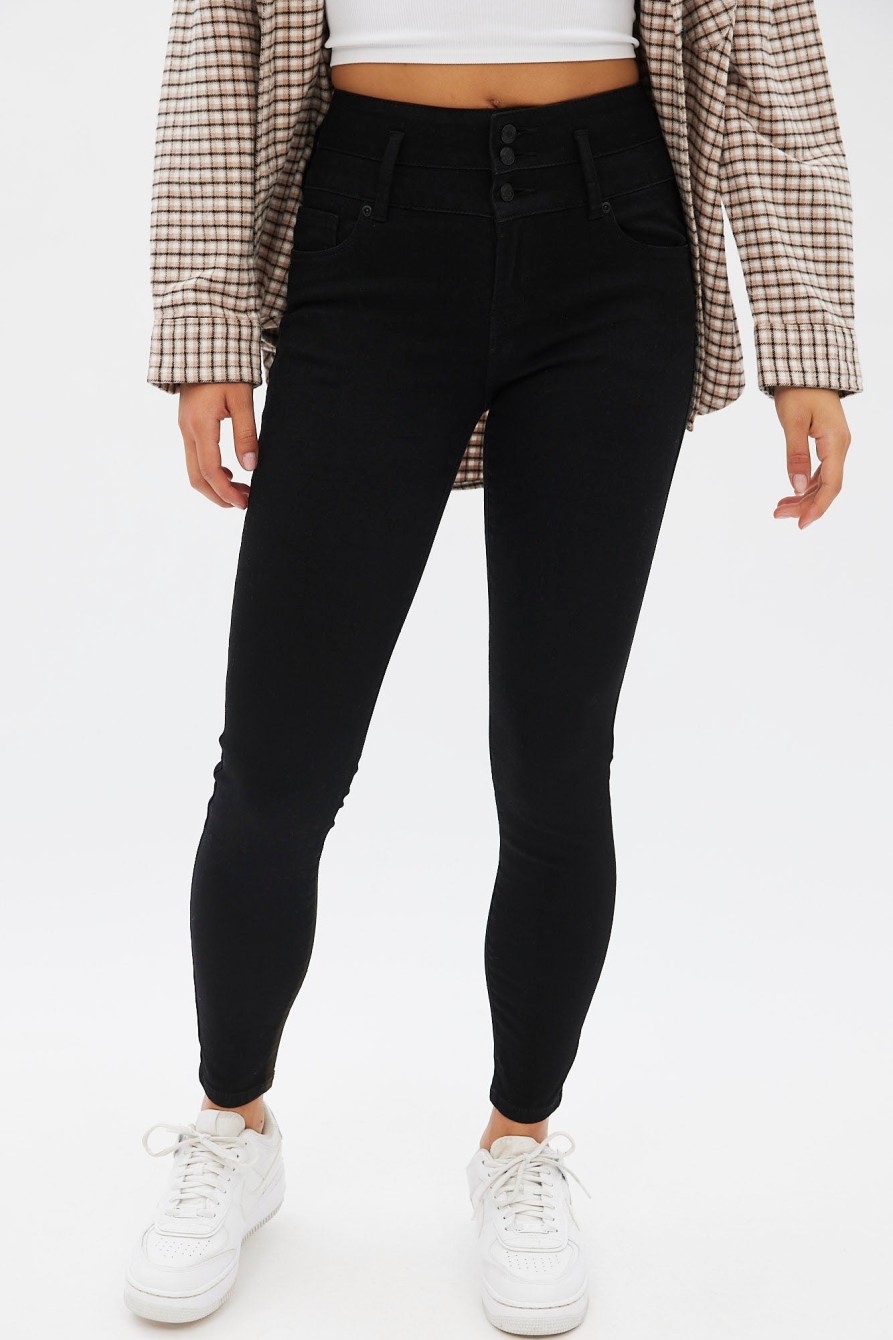 Aux Femmes Notes bleues | Jegging Taille Tres Haute Noir