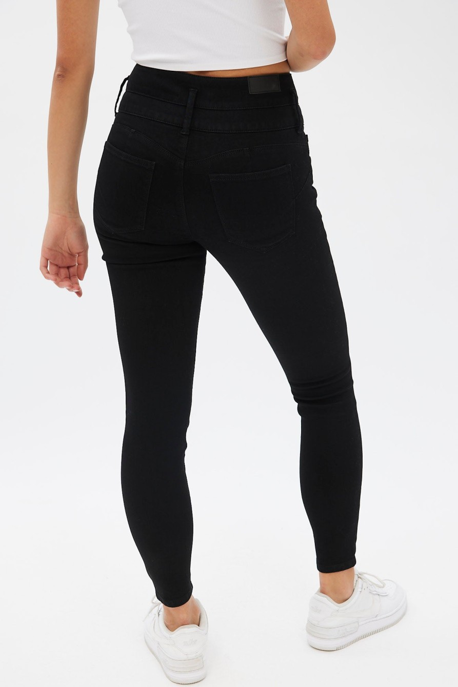 Aux Femmes Notes bleues | Jegging Taille Tres Haute Noir