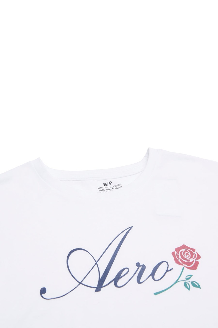 Aux Femmes Aéropostale T-Shirts | T-Shirt Boyfriend Graphique Aero Script Rose Blanc