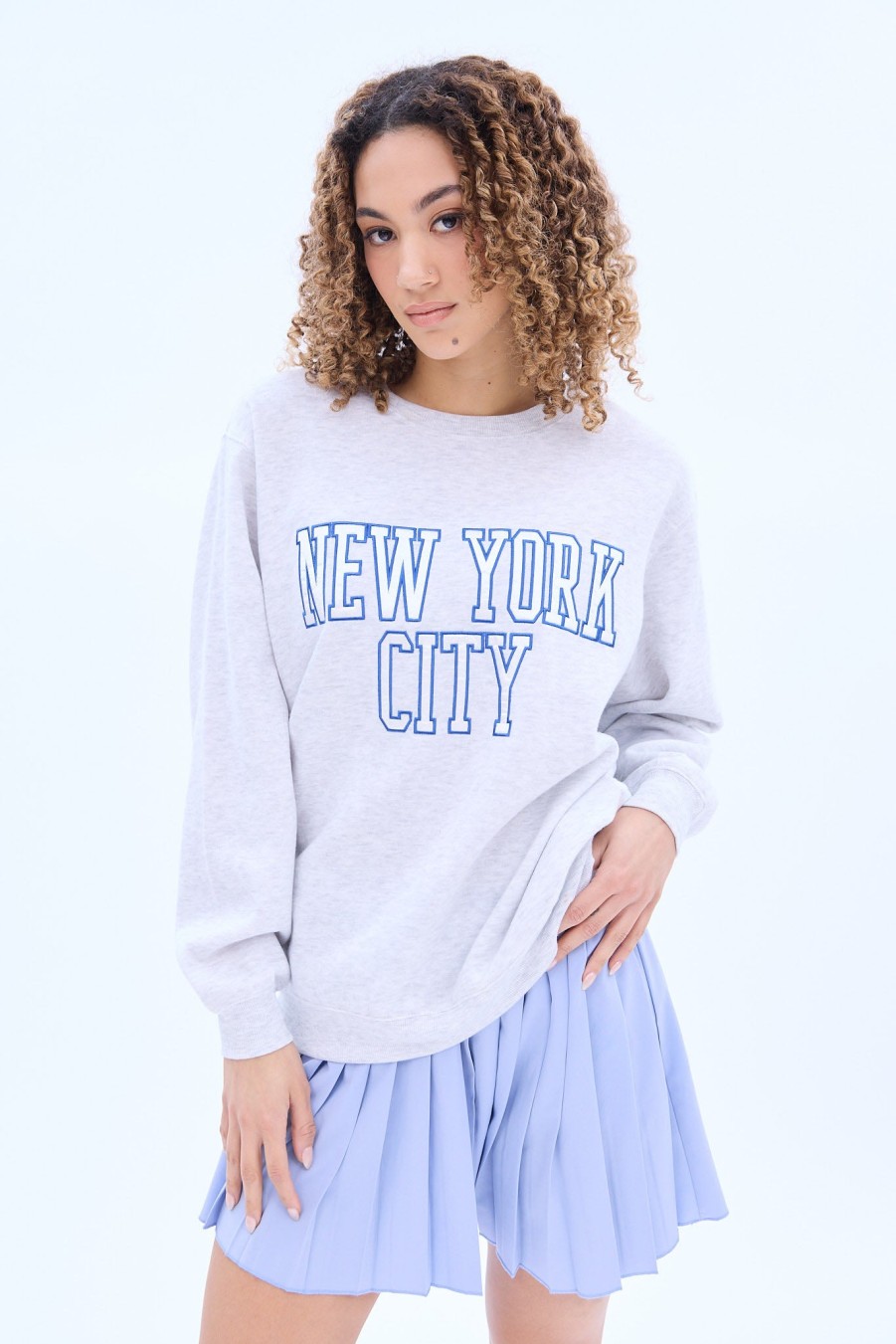 Aux Femmes Aéropostale Ensembles | Sweat-Shirt Oversize A Col Ras Du Cou Aero