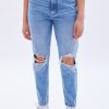 Aux Femmes Aéropostale Jeans | Jean Mom Taille Haute Aero Premium Air Bleu Denim Moyen