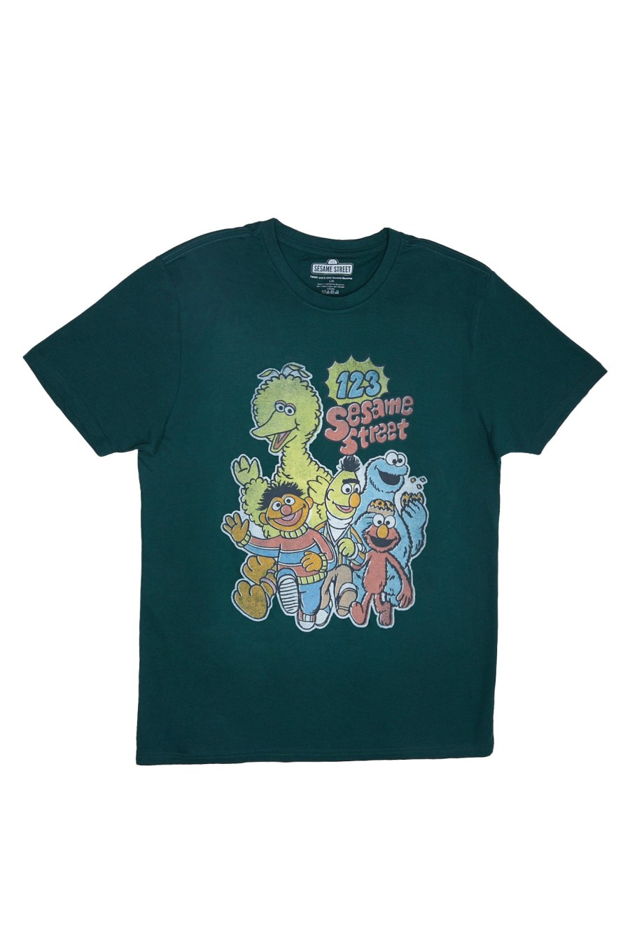 Pour Des Hommes Aéropostale Culture Pop | T-Shirt Graphique 123 Sesame Street Vert Chasseur