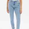 Aux Femmes Aéropostale Jeans | Jean Mom Taille Haute Aero Premium Air Bleu Denim Moyen