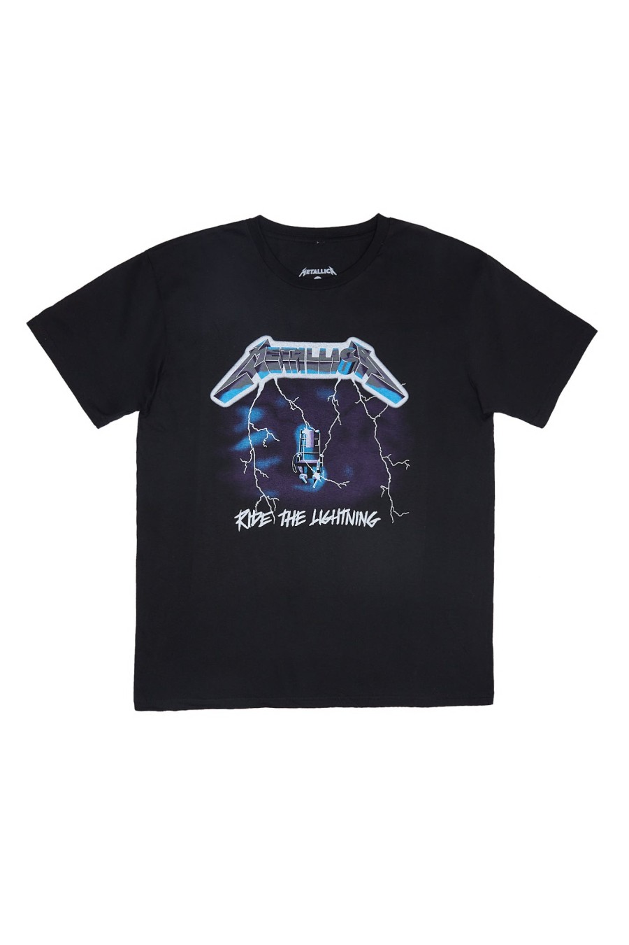 Pour Des Hommes Notes bleues Musique | T-Shirt Graphique Metallica Ride The Lightning Noir