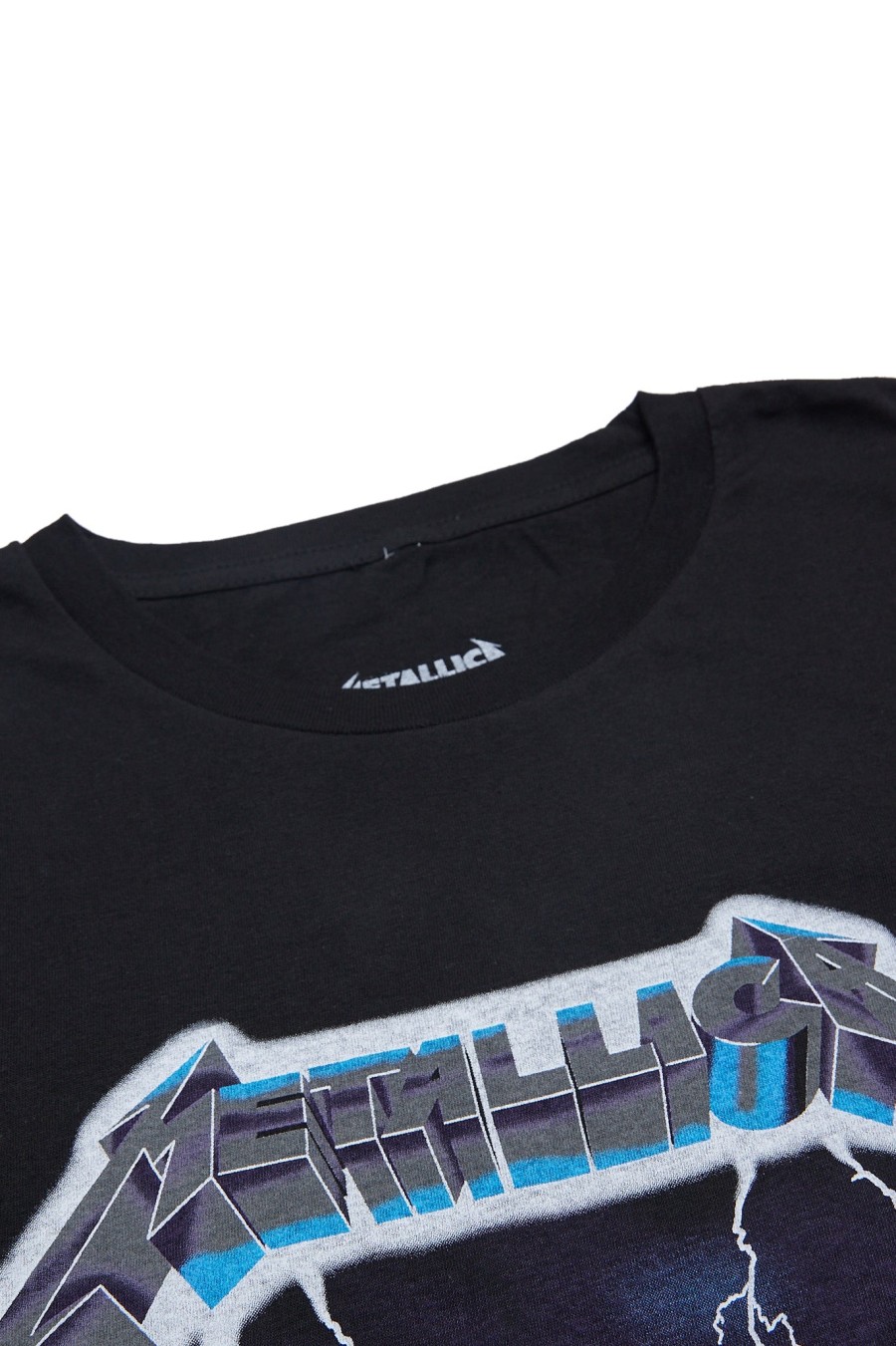 Pour Des Hommes Notes bleues Musique | T-Shirt Graphique Metallica Ride The Lightning Noir