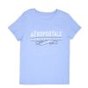 Aux Femmes Aéropostale T-Shirts | T-Shirt Classique Graphique De Banniere Aeropostale Un Jean Bleu