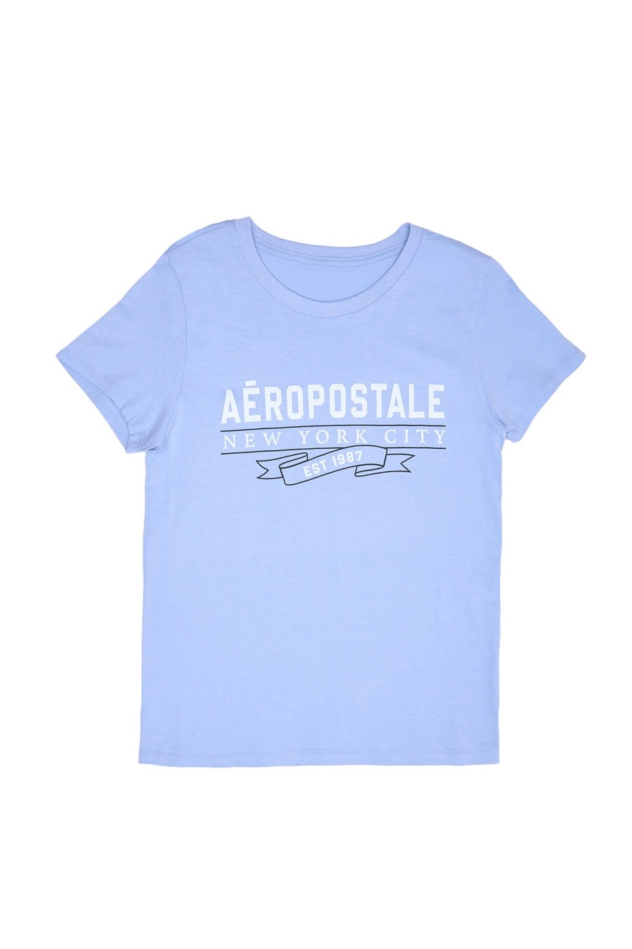 Aux Femmes Aéropostale T-Shirts | T-Shirt Classique Graphique De Banniere Aeropostale Un Jean Bleu