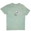 Pour Des Hommes Aéropostale Culture Pop | T-Shirt Delave A L'Acide Graphique Peanuts Snoopy Jade