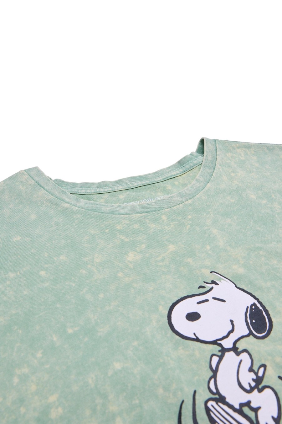 Pour Des Hommes Aéropostale Culture Pop | T-Shirt Delave A L'Acide Graphique Peanuts Snoopy Jade