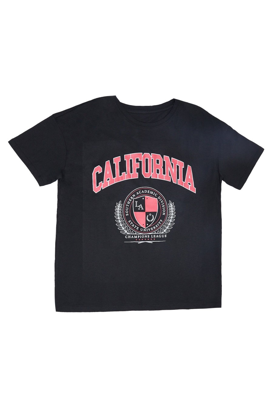 Aux Femmes Notes bleues Destination | T-Shirt Petit Ami Graphique California Crest Noir