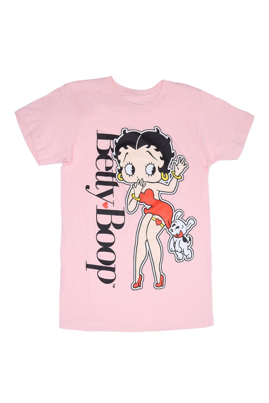 Aux Femmes Notes bleues T-Shirts Graphiques | T-Shirt Decontracte A Motif Chiot Betty Boop Rose Clair