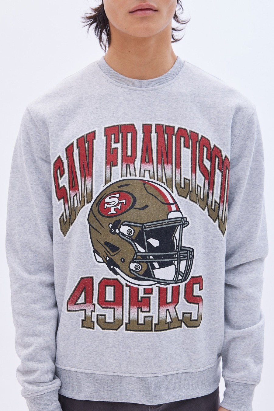 Pour Des Hommes Aéropostale Sweats A Capuche + Sweat-Shirts | Sweat-Shirt Ras Du Cou Graphique Des 49Ers De San Francisco Gris